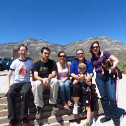 Al, Hydra, Trinity, Katrina, Kaela, Emmet, Dommappe and Schnitzel at Red Rock Canyon, Nevada